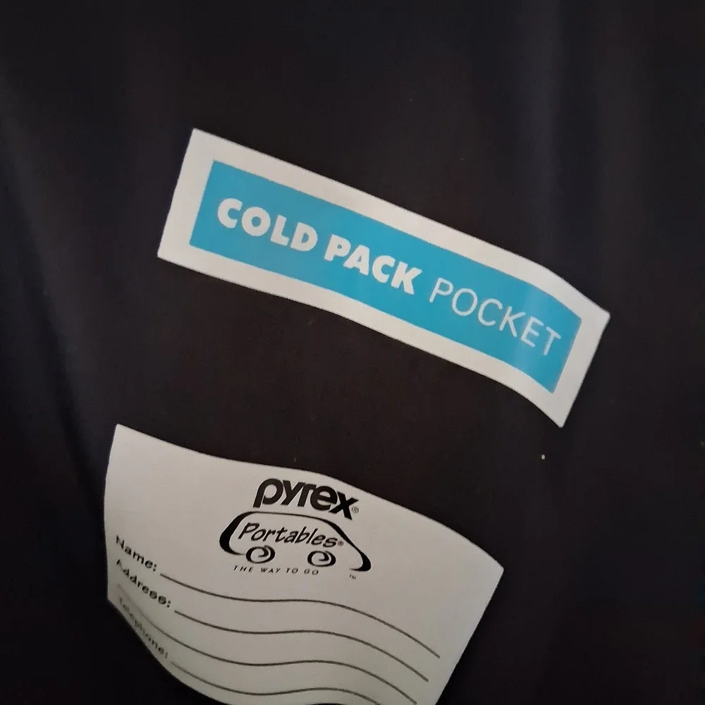 Pyrex Portables Insulated Travel Carrier Bag Blue Black Zippered 16 Inch